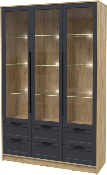 Шкаф с витриной Интерлиния Концепт Тренд КТ-ШВ3 с подсветкой - фото