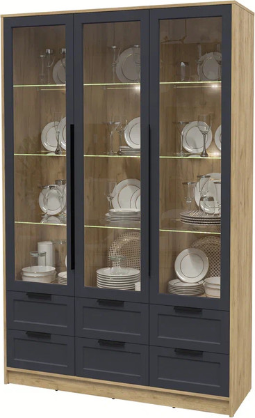 Шкаф с витриной Интерлиния Концепт Тренд КТ-ШВ3 с подсветкой