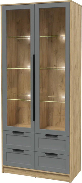 Шкаф с витриной Интерлиния Концепт Тренд КТ-ШВ2 с подсветкой - фото