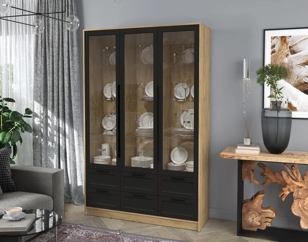 Шкаф с витриной Интерлиния Концепт Тренд КТ-ШВ3