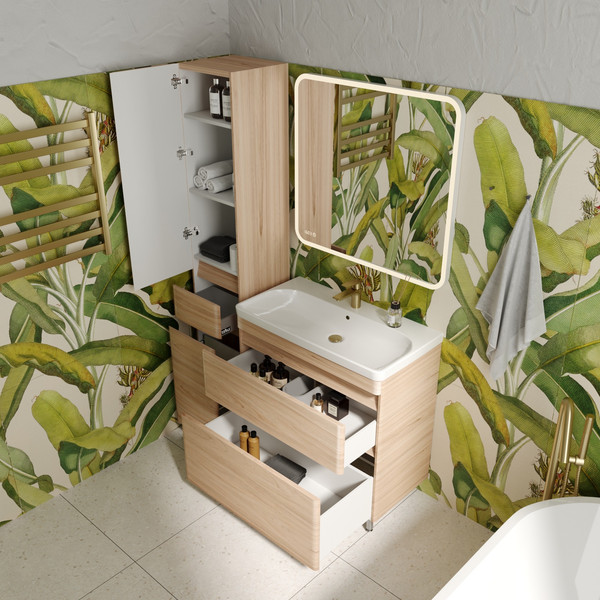 Тумба с умывальником Symbolite Атлантика 80 Люкс Plus + Атлантика 80