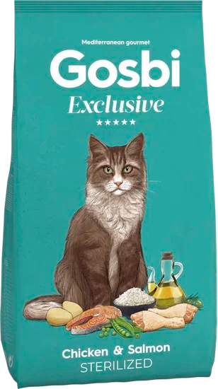 Сухой корм для кошек Gosbi Exclusive Cat Chicken & Salmon Strilized - фото