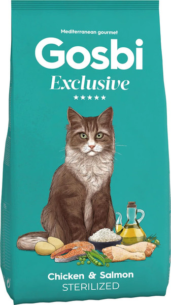 Сухой корм для кошек Gosbi Exclusive Cat Chicken & Salmon Strilized - фото