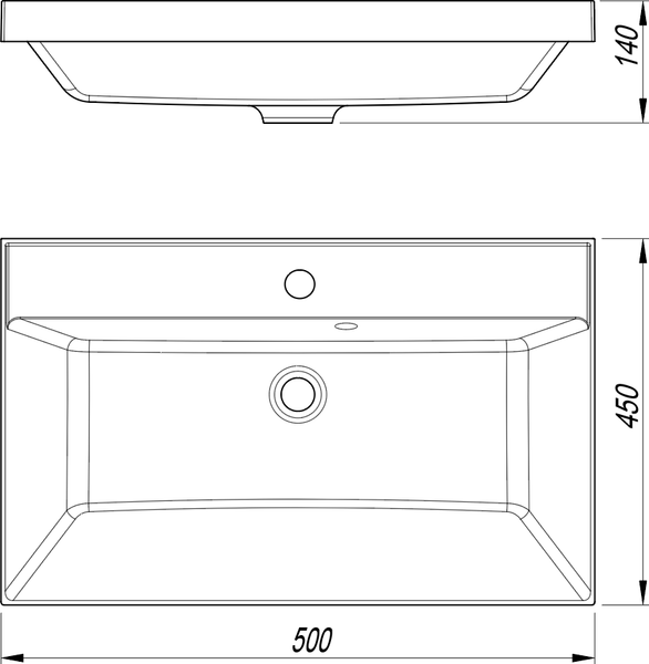 Тумба с умывальником Symbolite Батлер Люкс Plus 1 ящик + Asti 50x45