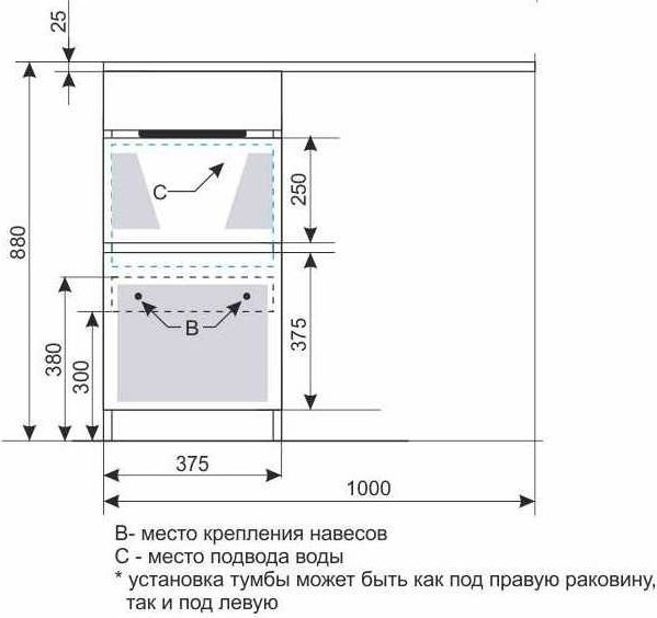 Тумба с умывальником Symbolite Даллас 100 Люкс Plus + Даллас 100x48