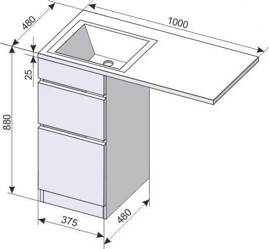 Тумба с умывальником Symbolite Даллас 100 Люкс Plus + Даллас 100x48