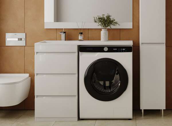 Тумба с умывальником Symbolite Даллас 110 Люкс Plus 3 ящика + Estetus Даллас 110x48 - фото