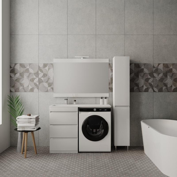 Тумба с умывальником Symbolite Даллас 110 Люкс Plus 3 ящика + Даллас 110x48 - фото