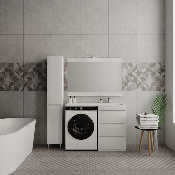 Тумба с умывальником Symbolite Даллас 110 Люкс Plus 3 ящика + Даллас 110x48 - фото