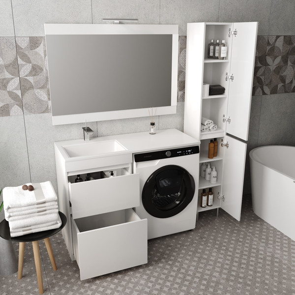 Тумба с умывальником Symbolite Даллас 110 Люкс Plus + Estetus Даллас 110x48