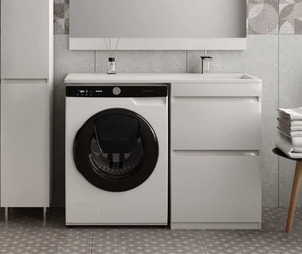 Тумба с умывальником Symbolite Даллас 110 Люкс Plus + Estetus Даллас 110x48 - фото