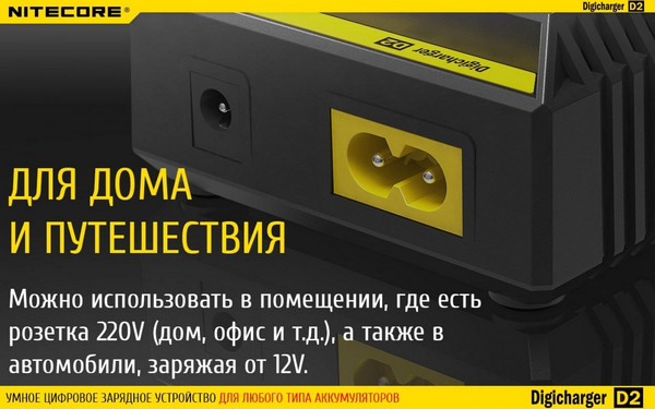 Зарядное устройство для аккумуляторов Nitecore D2 / 11479