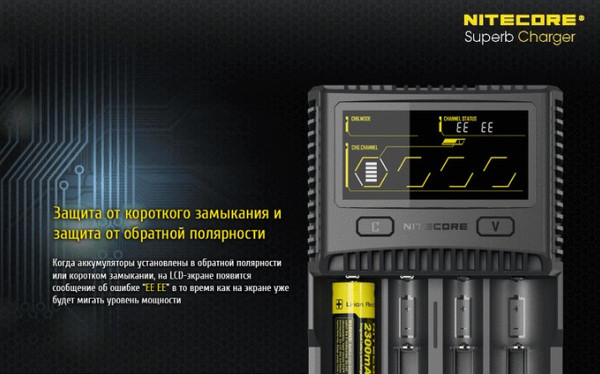 Зарядное устройство для аккумуляторов Nitecore SC4 / 16652