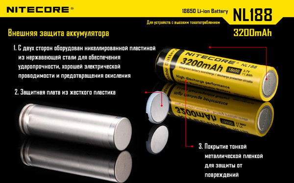 Аккумулятор Nitecore NL1832 / 10386