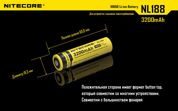 Аккумулятор Nitecore NL1832 / 10386