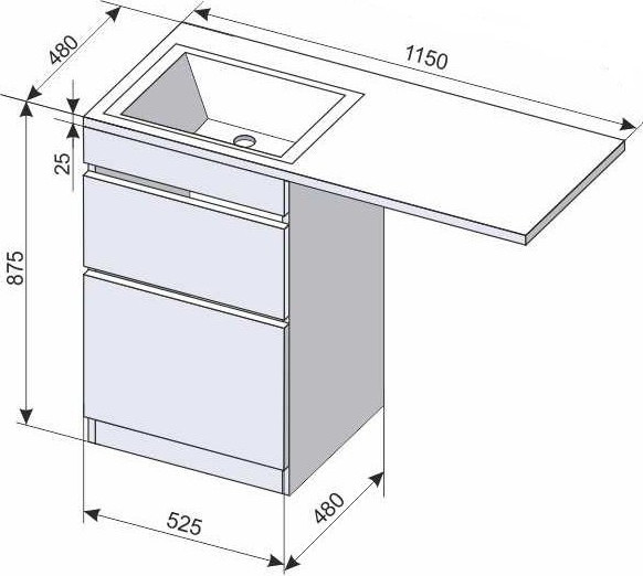 Тумба с умывальником Symbolite Даллас 115 Люкс Plus + Даллас 115x48