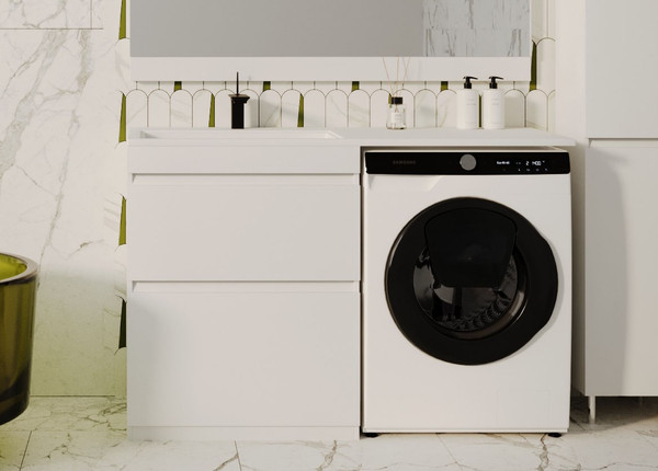 Тумба с умывальником Symbolite Даллас 130 Люкс Plus + Даллас 130x48.2 - фото