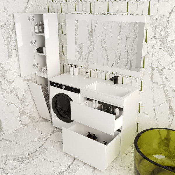 Тумба с умывальником Symbolite Даллас 130 Люкс Plus + Даллас 130x48.2