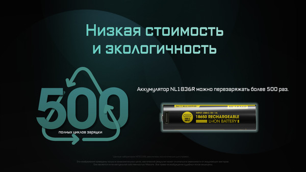 Аккумулятор Nitecore NL1836R / 589