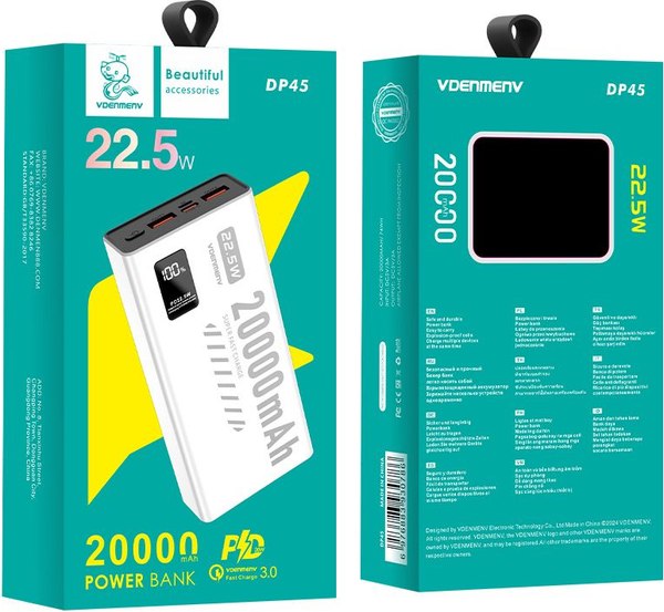 Портативное зарядное устройство VDENMENV DP45 20000mAh