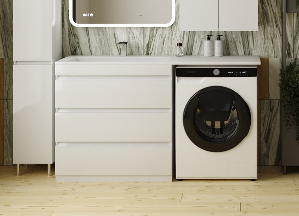 Тумба с умывальником Symbolite Даллас 150 Люкс Plus 3 ящика + Даллас 150x48.2 - фото