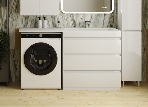 Тумба с умывальником Symbolite Даллас 150 Люкс Plus 3 ящика + Даллас 150x48.2 - фото