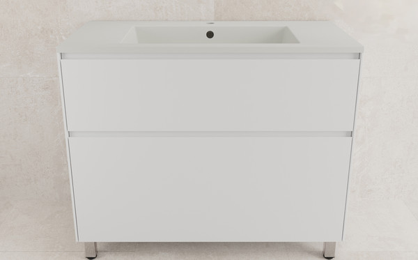 Тумба с умывальником Symbolite Лима 100 Line Plus 2 ящика + Line 100x48 - фото