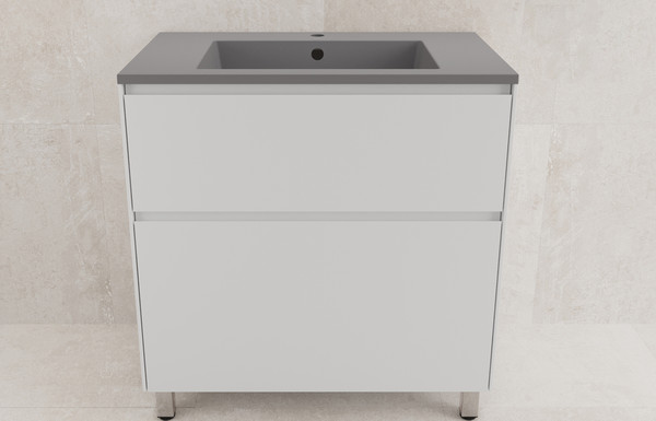 Тумба с умывальником Symbolite Лима 80 Line Plus 2 ящика + Line 80x48 - фото