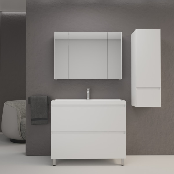 Тумба с умывальником Symbolite Манхэттен 100 Plus 2 ящика + Line 100x48 - фото