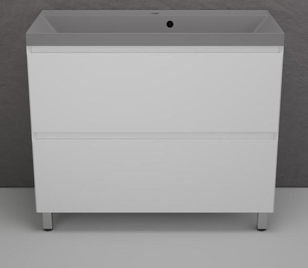 Тумба с умывальником Symbolite Манхэттен 100 Plus 2 ящика + Line 100x48 - фото