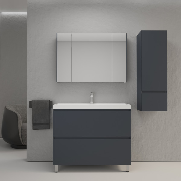 Тумба с умывальником Symbolite Манхэттен 100 Plus 2 ящика + Line 100x48