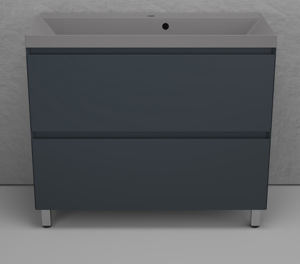 Тумба с умывальником Symbolite Манхэттен 100 Plus 2 ящика + Line 100x48 - фото