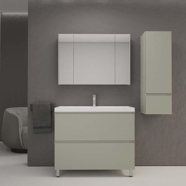 Тумба с умывальником Symbolite Манхэттен 100 Plus 2 ящика + Line 100x48 - фото