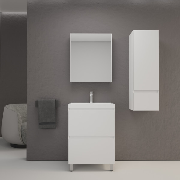 Тумба с умывальником Symbolite Манхэттен 60 Plus 2 ящика + Asti 60x45 - фото