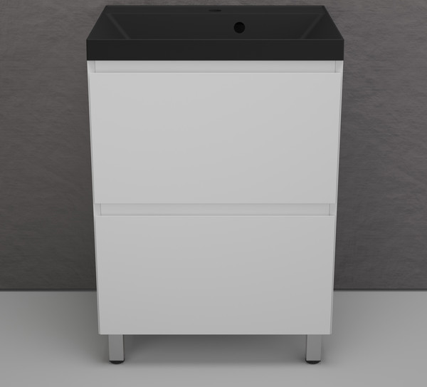 Тумба с умывальником Symbolite Манхэттен 60 Plus 2 ящика + Asti 60x45 - фото