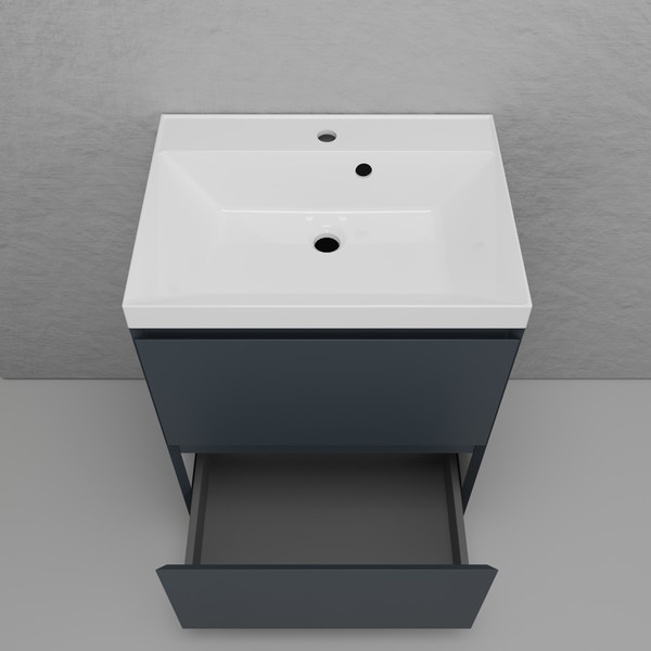 Тумба с умывальником Symbolite Манхэттен 60 Plus 2 ящика + Asti 60x45