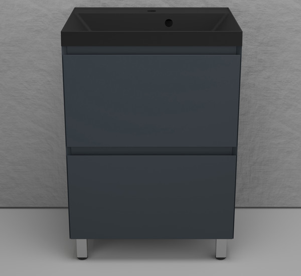 Тумба с умывальником Symbolite Манхэттен 60 Plus 2 ящика + Asti 60x45 - фото