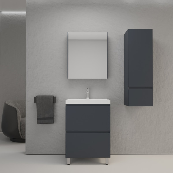 Тумба с умывальником Symbolite Манхэттен 60 Plus 2 ящика + Asti 60x45