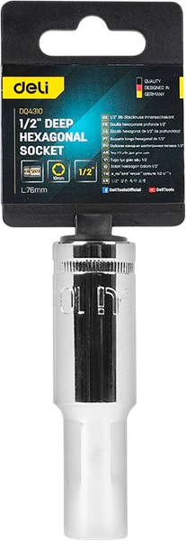 Головка слесарная Deli Торцевая шестигранная / EDQ4310 - фото