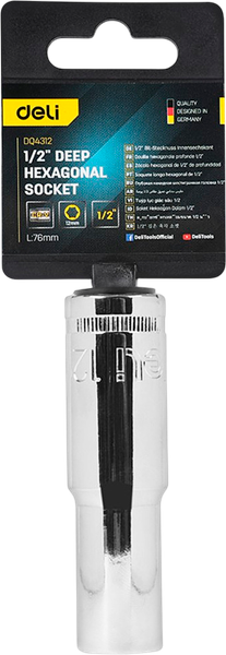 Головка слесарная Deli Торцевая шестигранная / EDQ4312 - фото