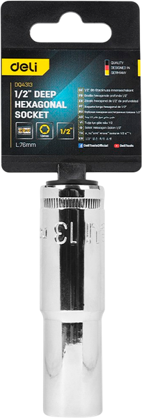Головка слесарная Deli Торцевая шестигранная / EDQ4313 - фото