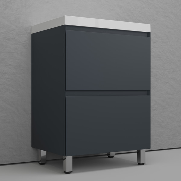 Тумба с умывальником Symbolite Манхэттен 60 Plus 2 ящика + Asti 60x45