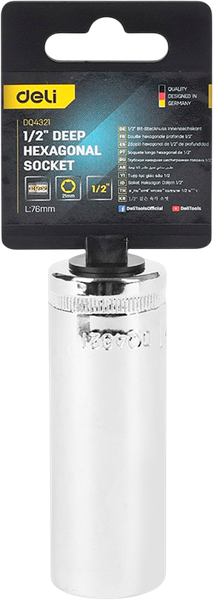 Головка слесарная Deli Торцевая шестигранная / EDQ4321 - фото