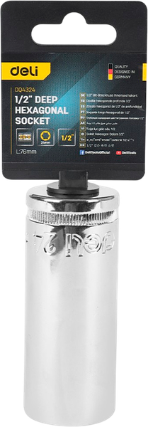 Головка слесарная Deli Торцевая шестигранная / EDQ4324 - фото
