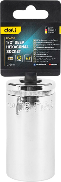Головка слесарная Deli Торцевая шестигранная / EDQ4330 - фото