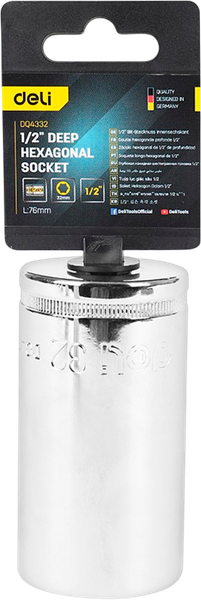 Головка слесарная Deli Торцевая шестигранная / EDQ4332 - фото