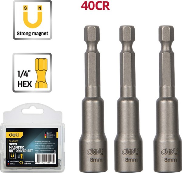 Набор головок слесарных Deli EDL4808T