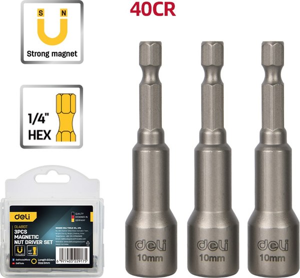 Набор головок слесарных Deli EDL4810T