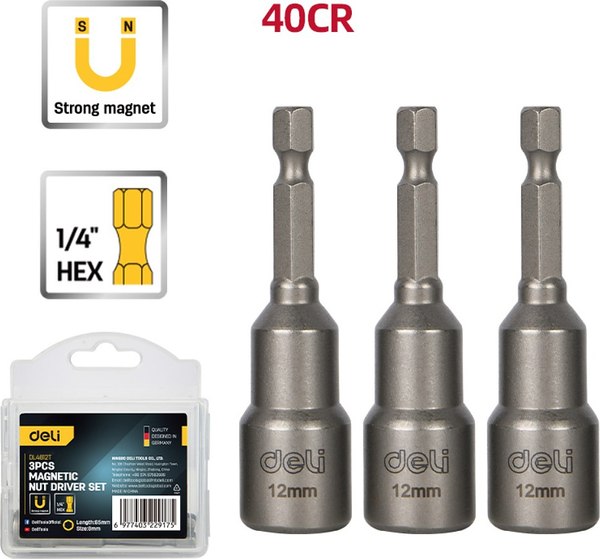 Набор головок слесарных Deli EDL4812T