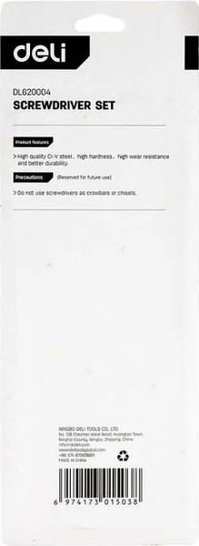 Набор отверток Deli EDL620004